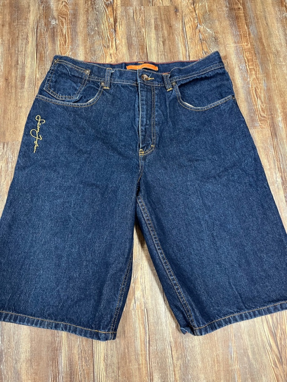 Vintage Y2K Sean John navy denim jorts Size 34